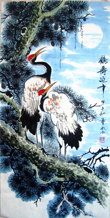 鹤寿延年3尺-董永西书画苑